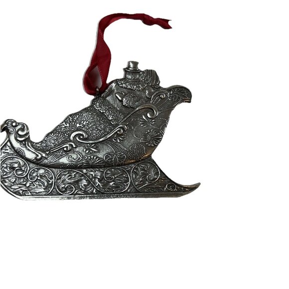 Hallmark - Our Christmas Together - Sleigh Ride - Metal 1997 Keepsake Ornament - Picture 7 of 8